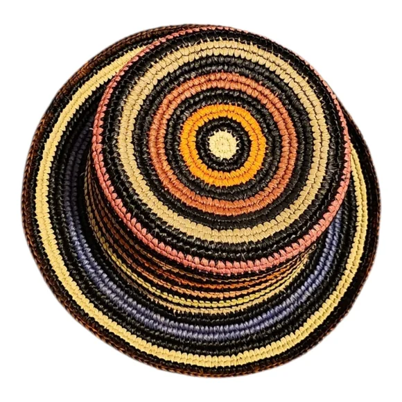 Greenpacha Handwoven Multicolor Boho Bucket Sun Hat Size Medium - Picture 6 of 12